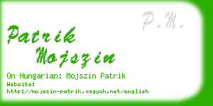 patrik mojszin business card